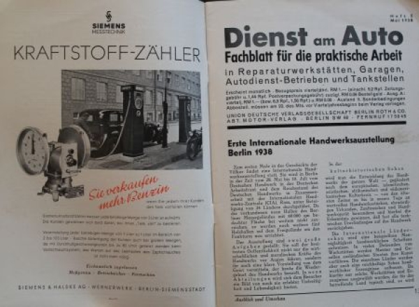 "Dienst am Auto" Tankstellen-Fachzeitschrift 1936 Braunbeck Motor-Verlag 17 Ausgaben (7273)